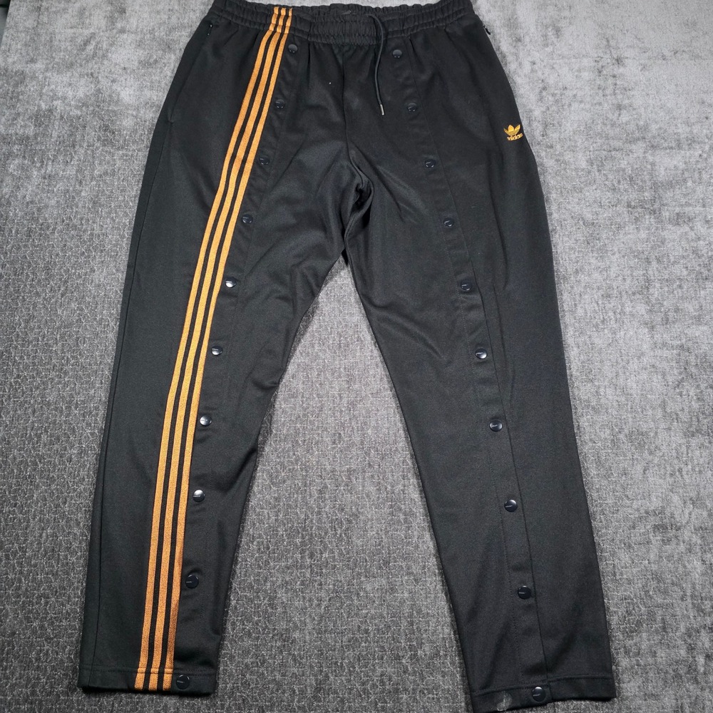 Adidas x Ivy Park Mens Large Snap Button Track Pants Black Gold L HG2394 Hip Hop